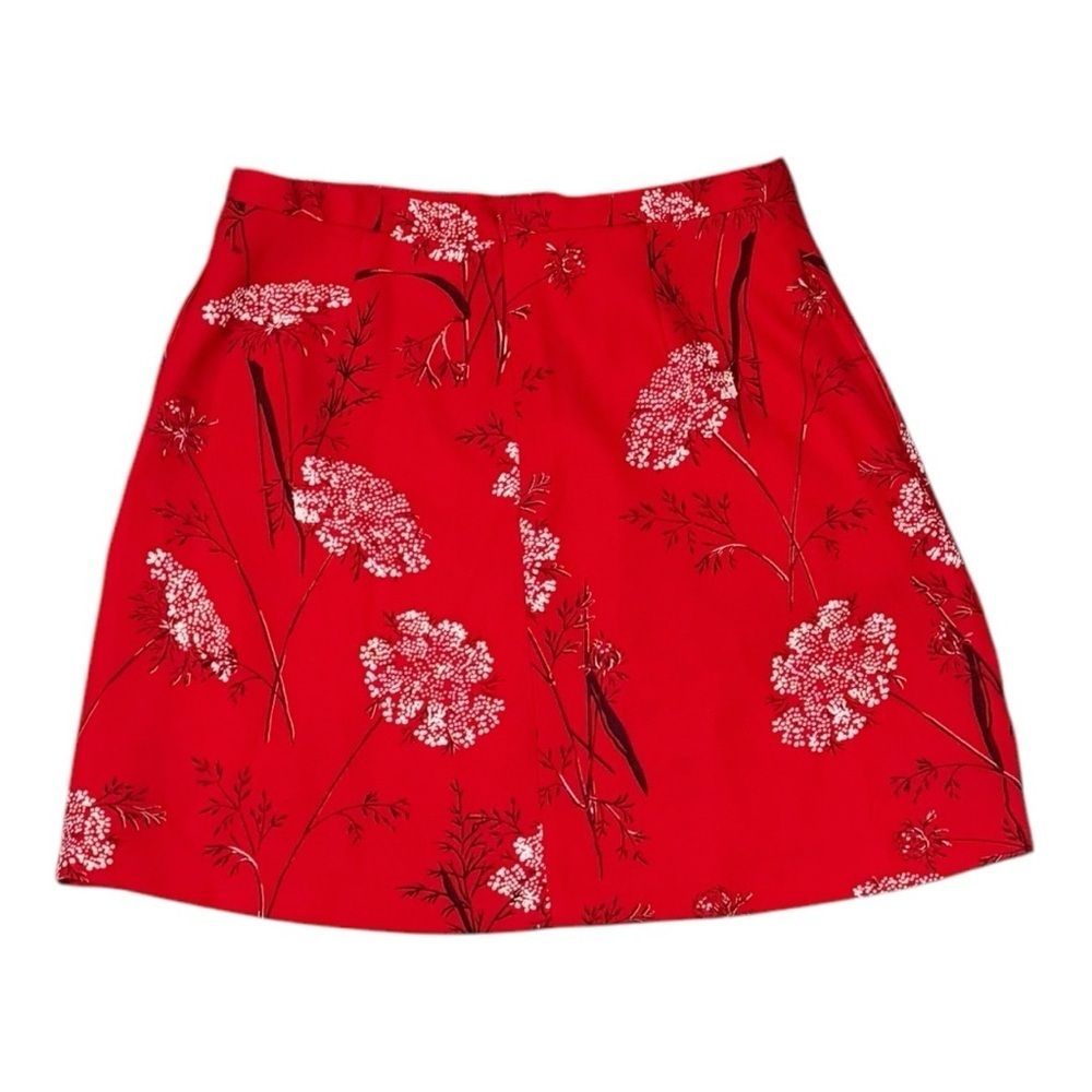 WILFRED Aritzia Red White Floral Mini Skirt Holiday Date Night Party Size 4 Work - Picture 4 of 8